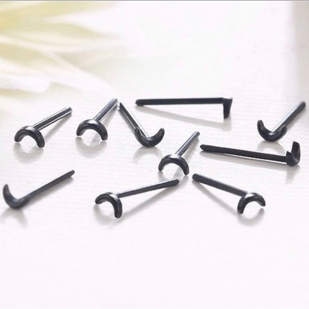 Black Crescent plastic earrings